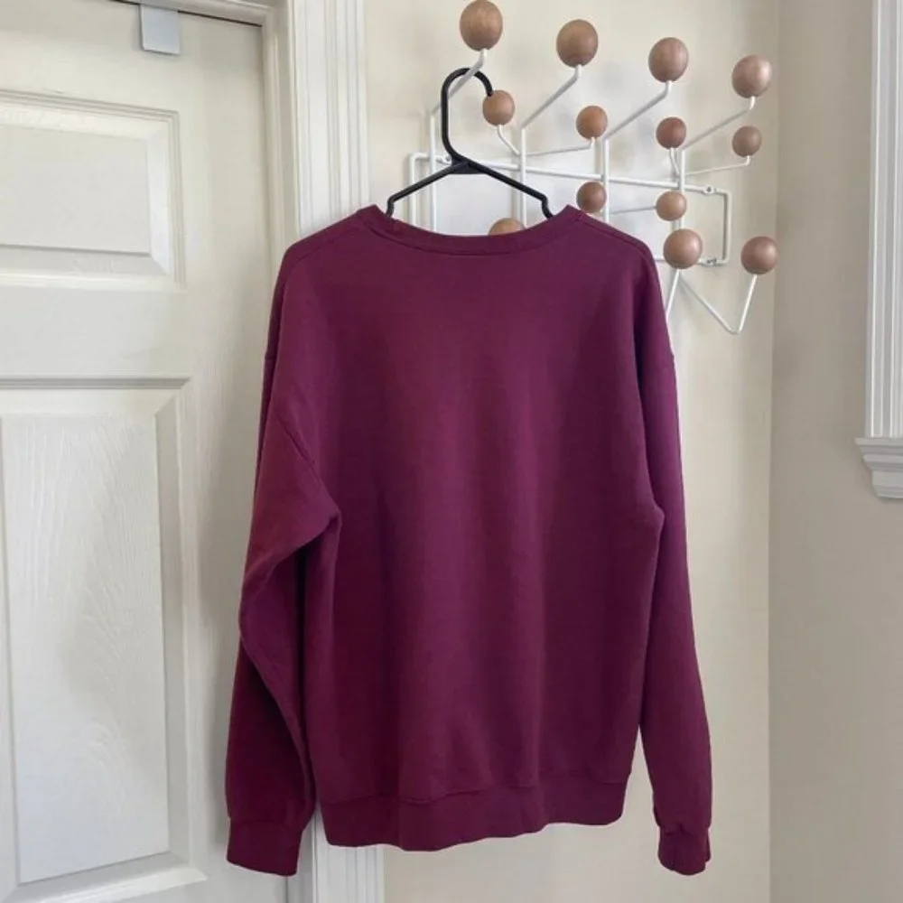 Vintage 90s Oversized Wine Country Sweater Red Large - Picture 2 of 8